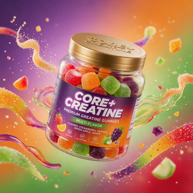 Jar of creatine gummies