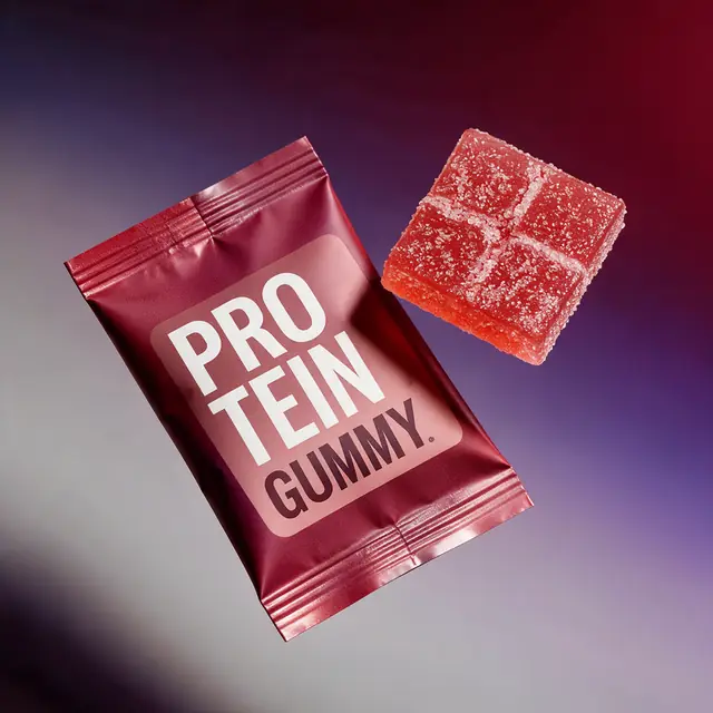Single-serve protein gummy pouch